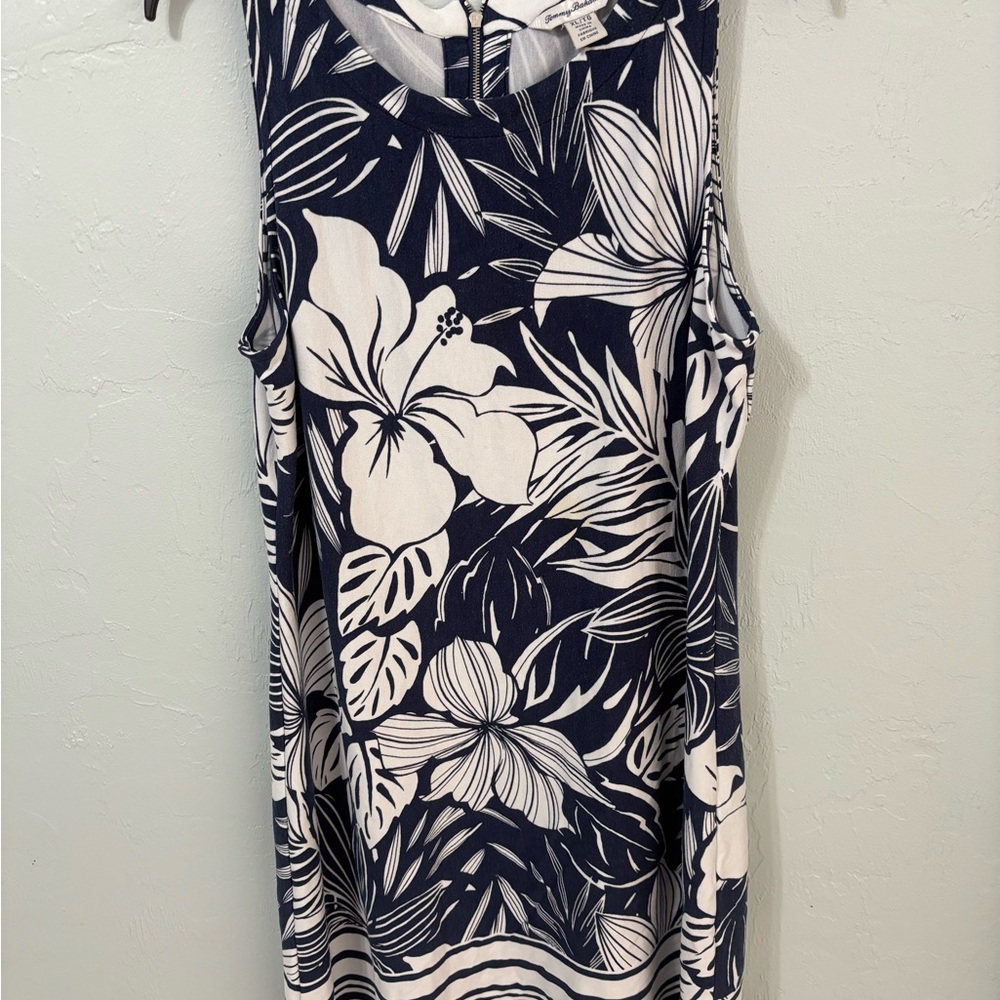Tommy Bahama Black and White Tropical Mini Dress